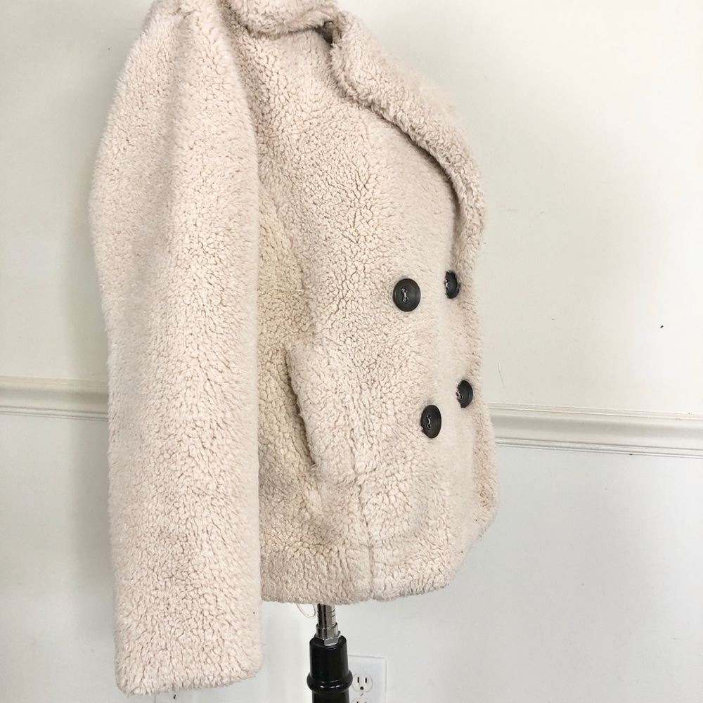Free People Teddy  jacket cream XS faux fur - Picture 8 of 12